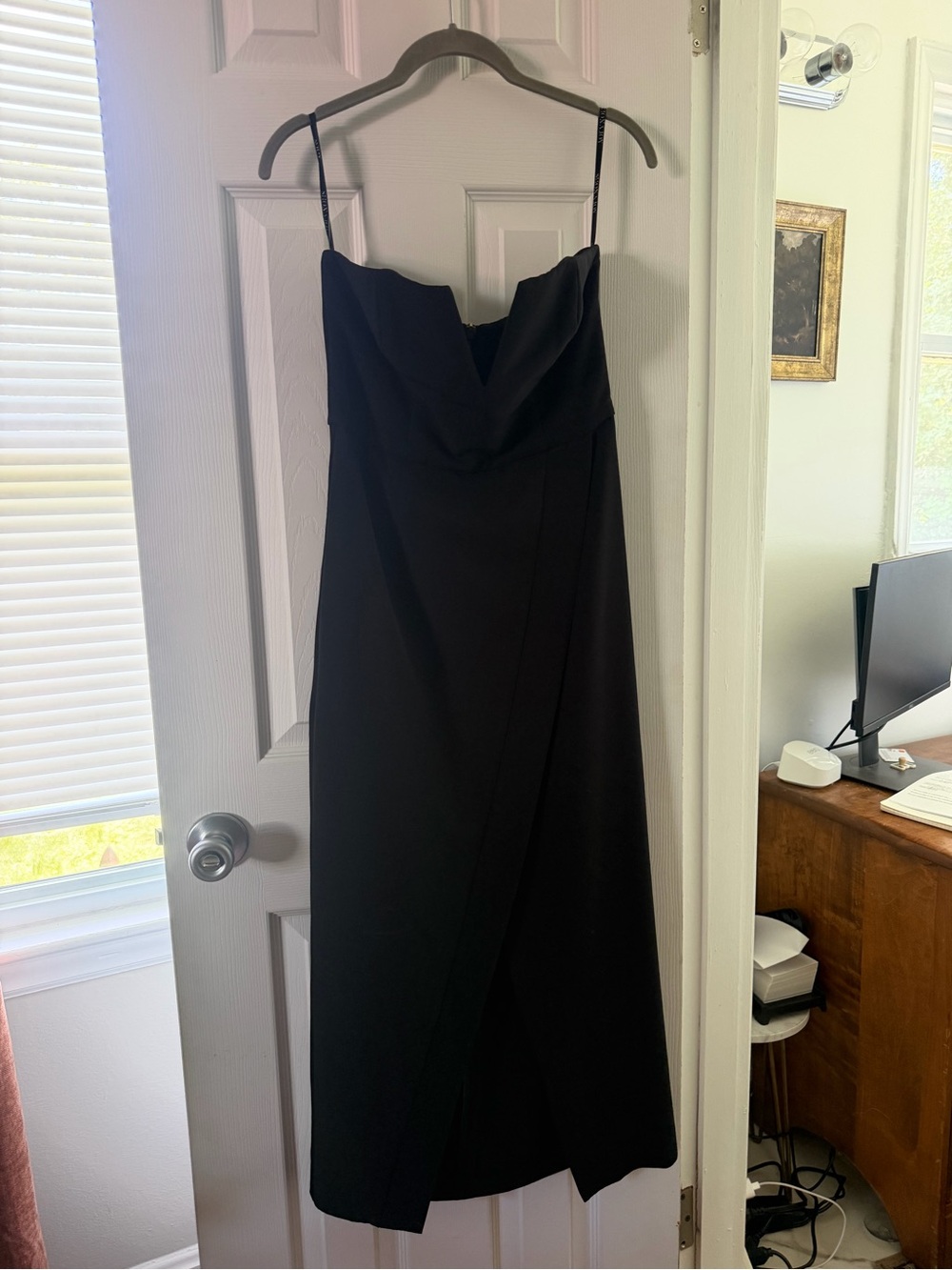 Elegant Black Strapless Evening Dress